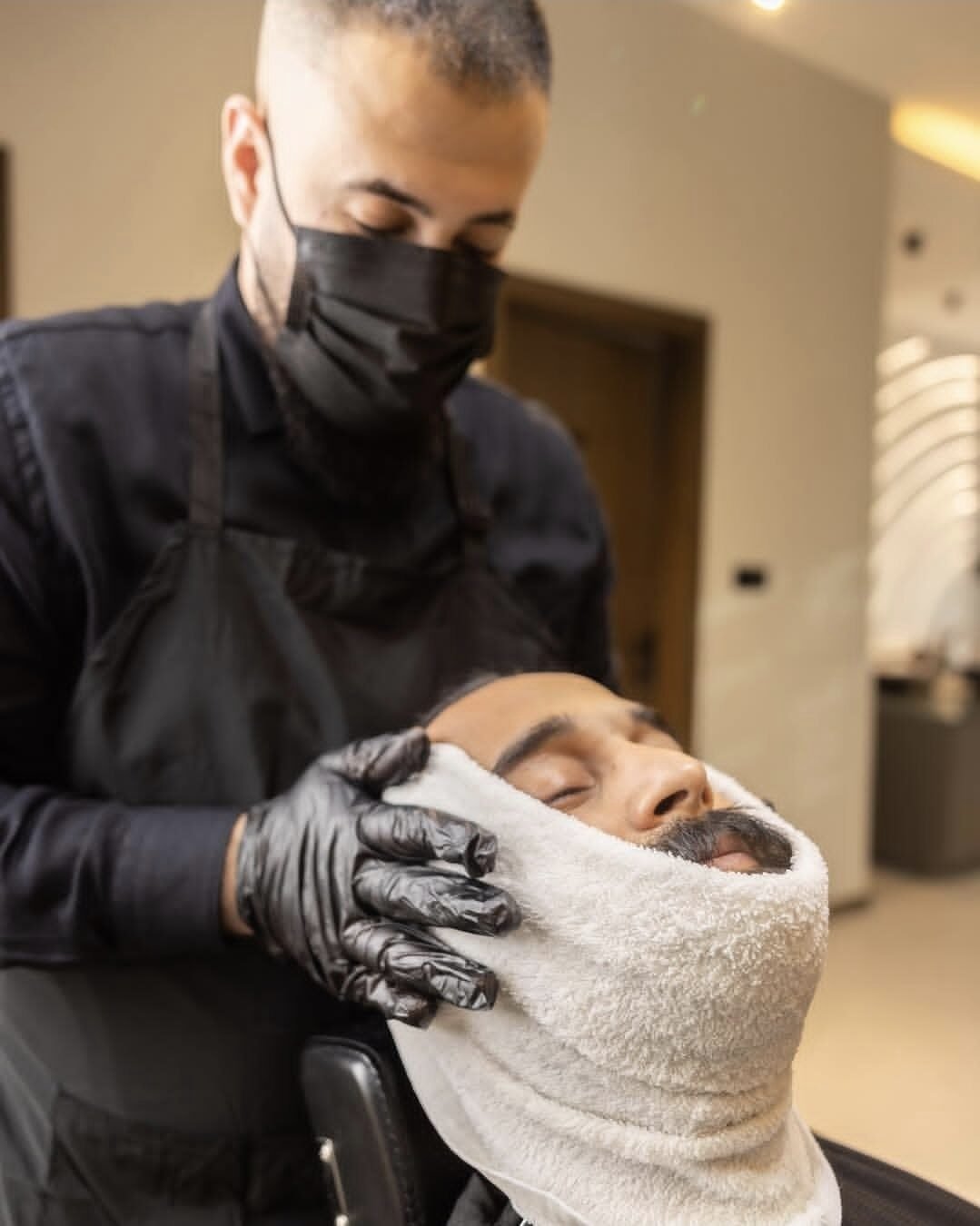 Barbering and hot towel service at Antibes